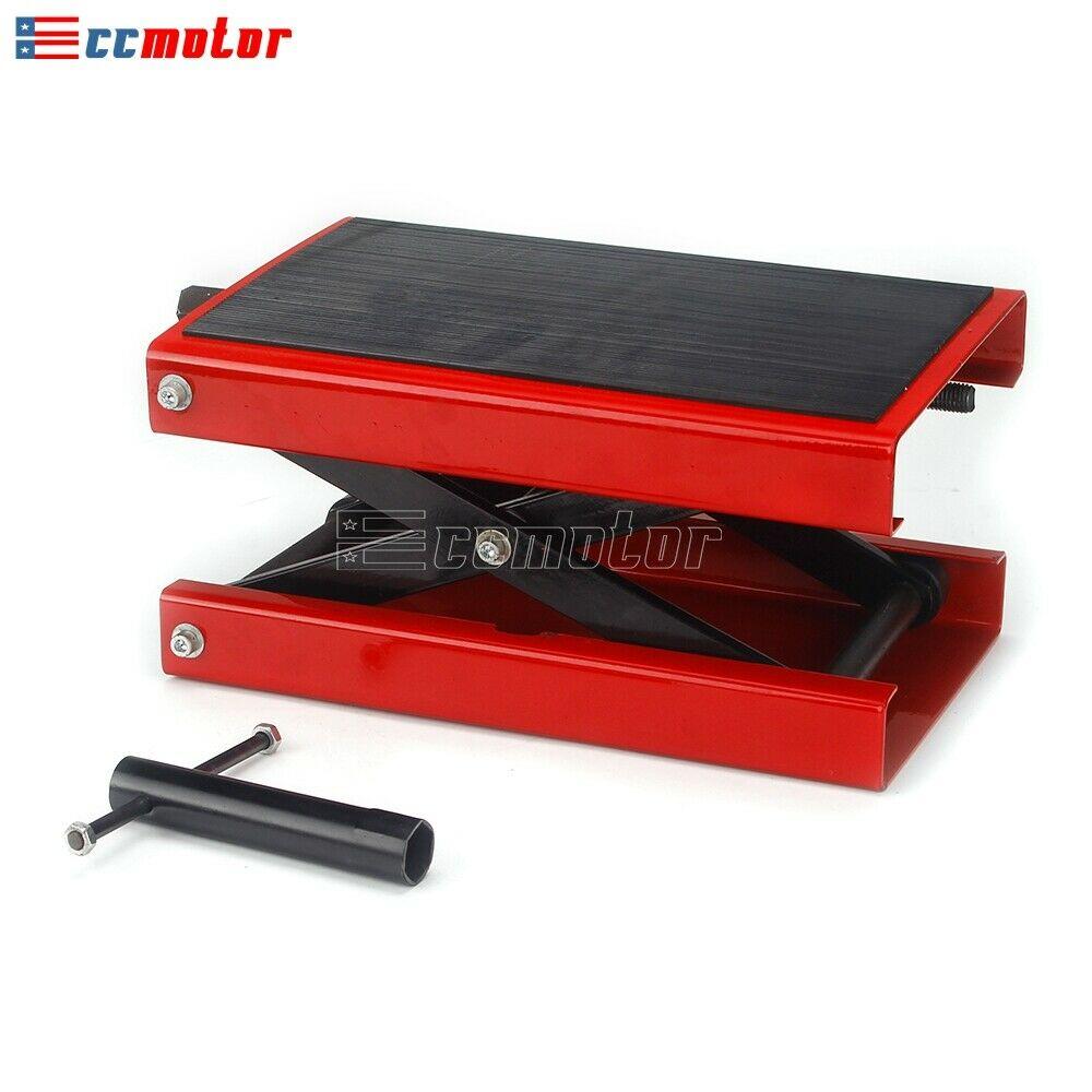 1100LB Wide Deck Motorcycle Center Scissor Lift Jack Hoist Stand Bike ATV Red