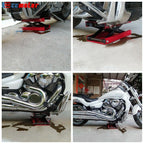 1100LB Wide Deck Motorcycle Center Scissor Lift Jack Hoist Stand Bike ATV Red