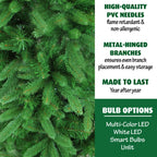 Fraser Hill Farm Green Hinged Pine Christmas Tree, 9'
