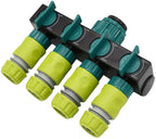 XLEVE Drip Irrigation 4 Way Tap Garden Tap Splitter Irrigation Hose Faucet Adapter Cranes 1/2 Hose Connector 1pcs