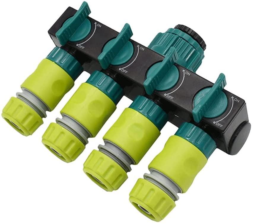 XLEVE Drip Irrigation 4 Way Tap Garden Tap Splitter Irrigation Hose Faucet Adapter Cranes 1/2 Hose Connector 1pcs