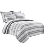 Lush Decor Farmhouse Striped 5 Piece Comforter Sets, Full/Queen with Pillow Shams, Euro Shams