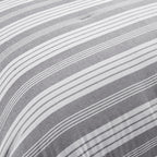 Lush Decor Farmhouse Striped 5 Piece Comforter Sets, Full/Queen with Pillow Shams, Euro Shams