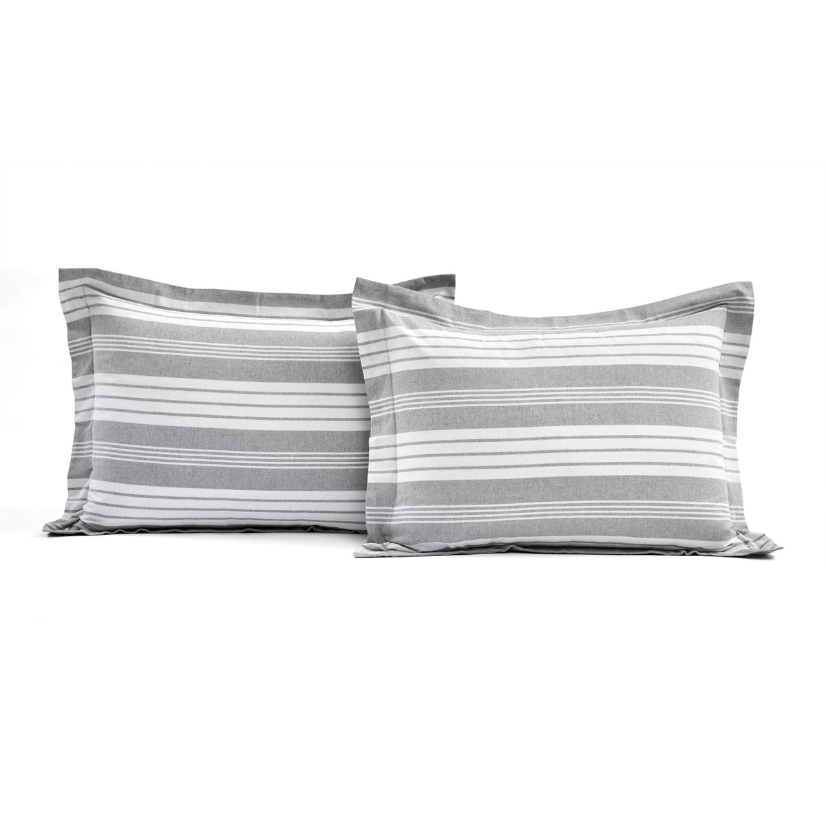 Lush Decor Farmhouse Striped 5 Piece Comforter Sets, Full/Queen with Pillow Shams, Euro Shams