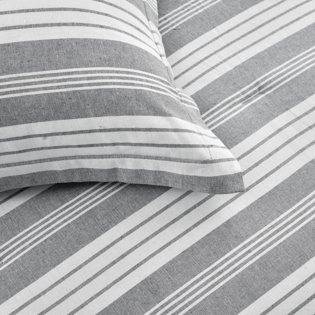 Lush Decor Farmhouse Striped 5 Piece Comforter Sets, Full/Queen with Pillow Shams, Euro Shams