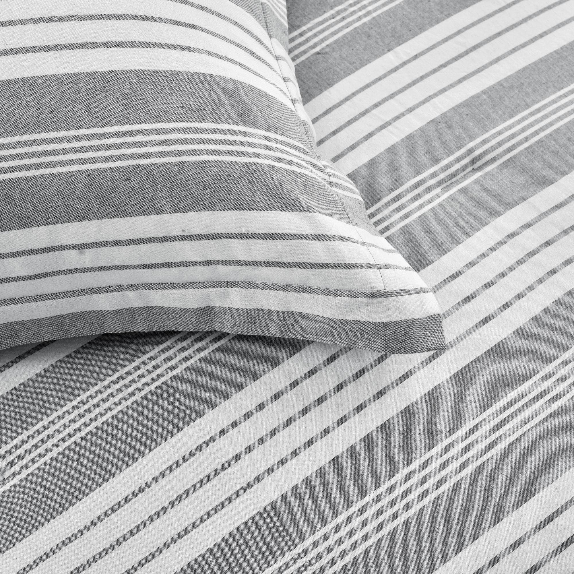 Lush Decor Farmhouse Striped 5 Piece Comforter Sets, Full/Queen with Pillow Shams, Euro Shams