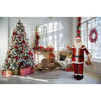 58 in. Dancing Christmas Santa Claus with Prelit Christmas Tree and Wrapped Gifts