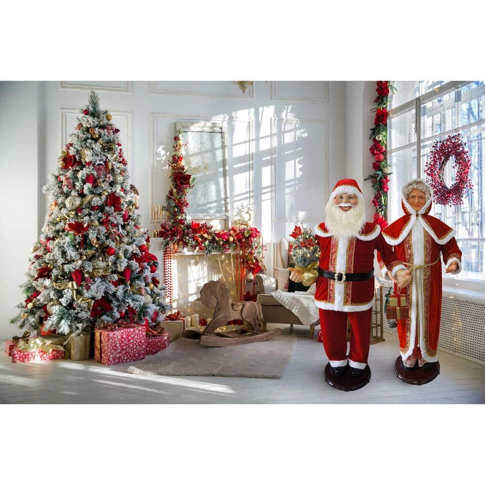 58 in. Dancing Christmas Santa Claus with Prelit Christmas Tree and Wrapped Gifts