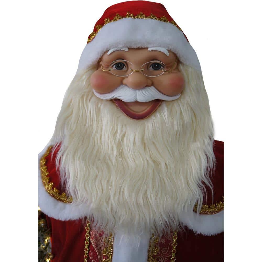 58 in. Dancing Christmas Santa Claus with Prelit Christmas Tree and Wrapped Gifts