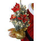 58 in. Dancing Christmas Santa Claus with Prelit Christmas Tree and Wrapped Gifts