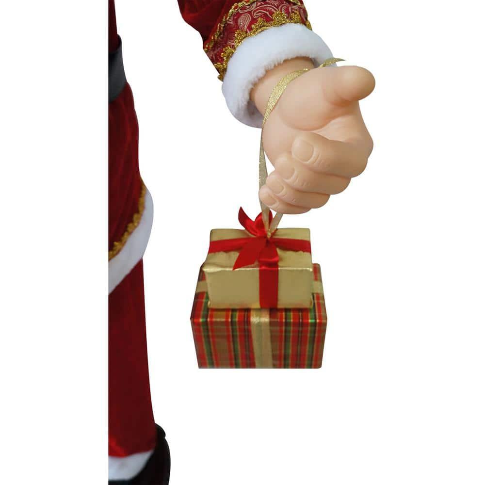 58 in. Dancing Christmas Santa Claus with Prelit Christmas Tree and Wrapped Gifts