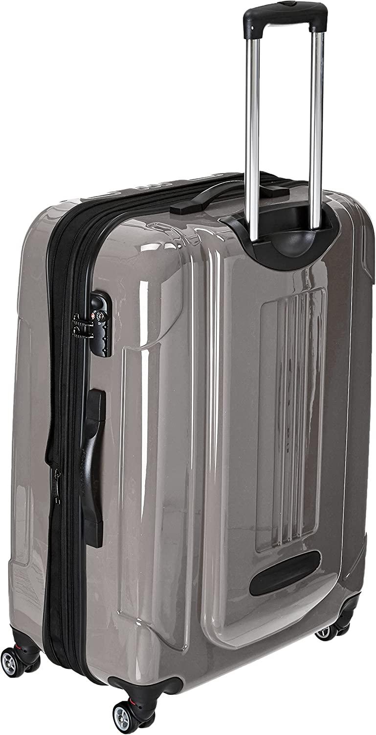 Sedona Pure Polycarbonate Expandable Spinner Luggage, Pewter, 3-Piece Set