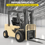 vevor universal forklift seat black pvc tractor seat, 6"/150mm adjustable mower seat foldable seat including armrests&amp;seat switch, 18.5" x 20" x 18" skid steer seat fit forklift, tractor, skid loader