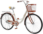 26 Inch Women's Cruiser Bike,Complete Cruiser Bikes,Beach Cruiser Bicycle,Women Bike with Baskets