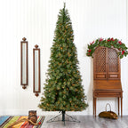 Nearly Natural Green 10' Artificial Synthetic Cashmere Slim Christmas Tree