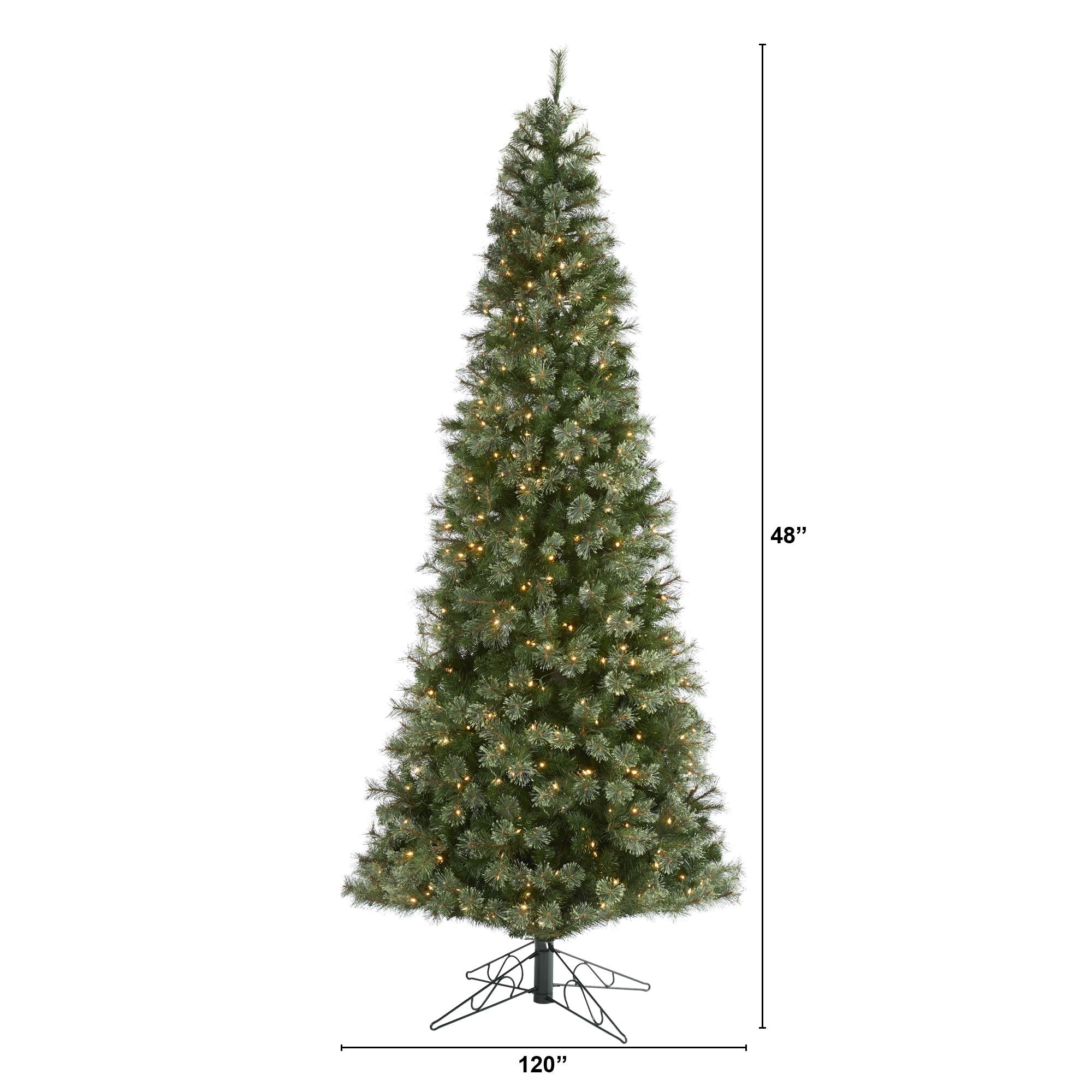 Nearly Natural Green 10' Artificial Synthetic Cashmere Slim Christmas Tree