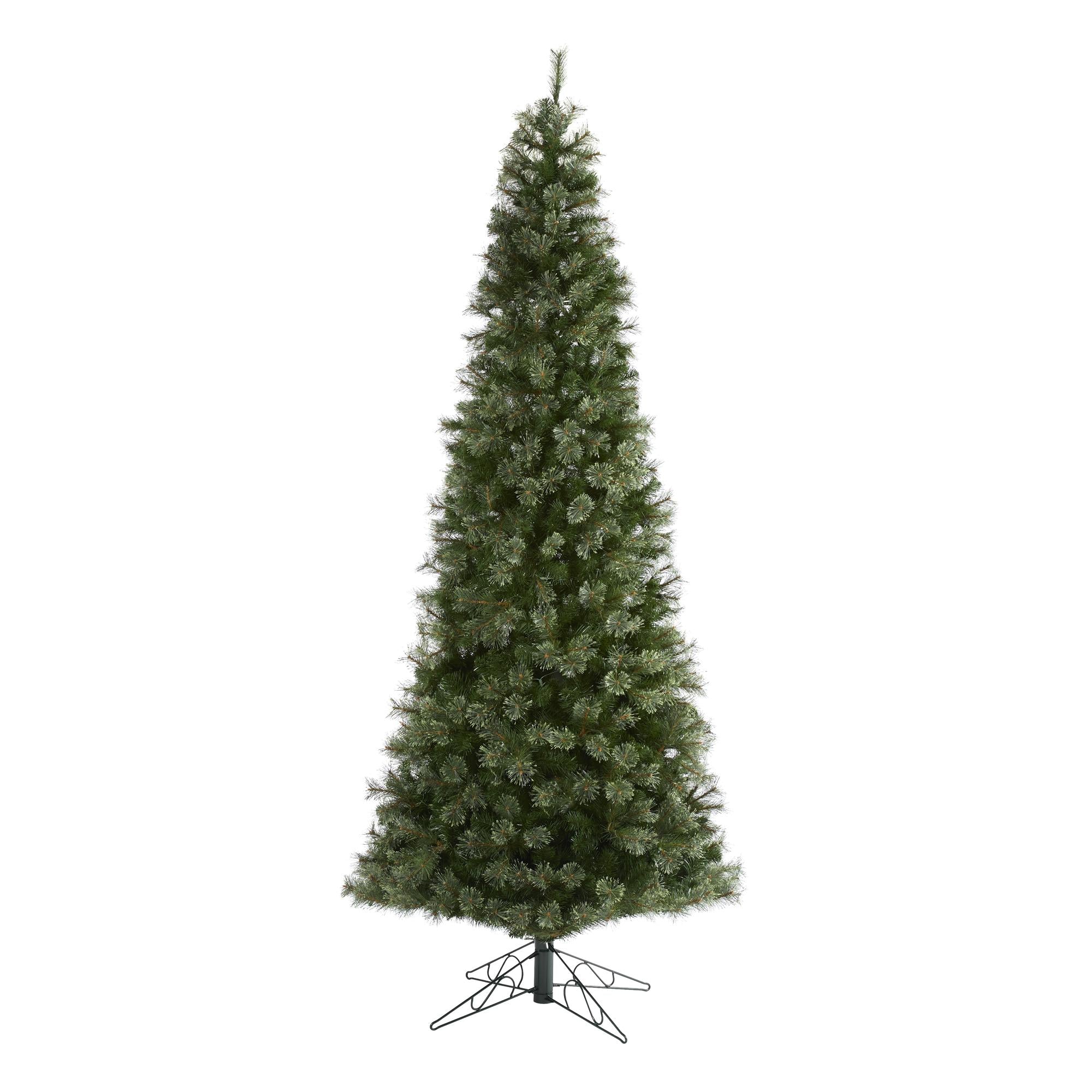 Nearly Natural Green 10' Artificial Synthetic Cashmere Slim Christmas Tree
