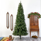 Nearly Natural Green 10' Artificial Synthetic Cashmere Slim Christmas Tree