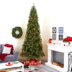 Nearly Natural Green 10' Artificial Synthetic Cashmere Slim Christmas Tree