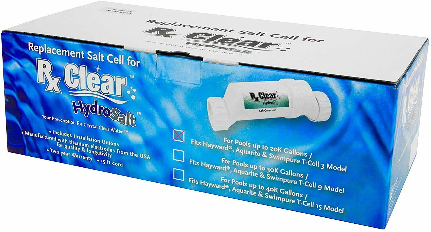 rx clear hydrosalt salt generator cell fits hayward systems (various sizes)