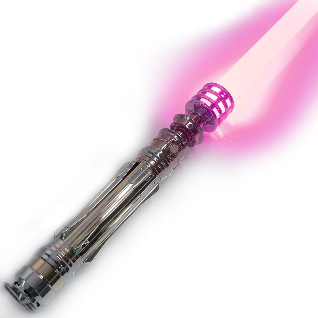 ZiaSabers LO Princess NeoPixel Lightsaber with Xenopixel 2.0 Soundboard - Silver Metal Hilt Star Wars Princess Leia Organa Light Saber Sword - Strip LED with 12 Preset Colors and Smooth Swing Sounds