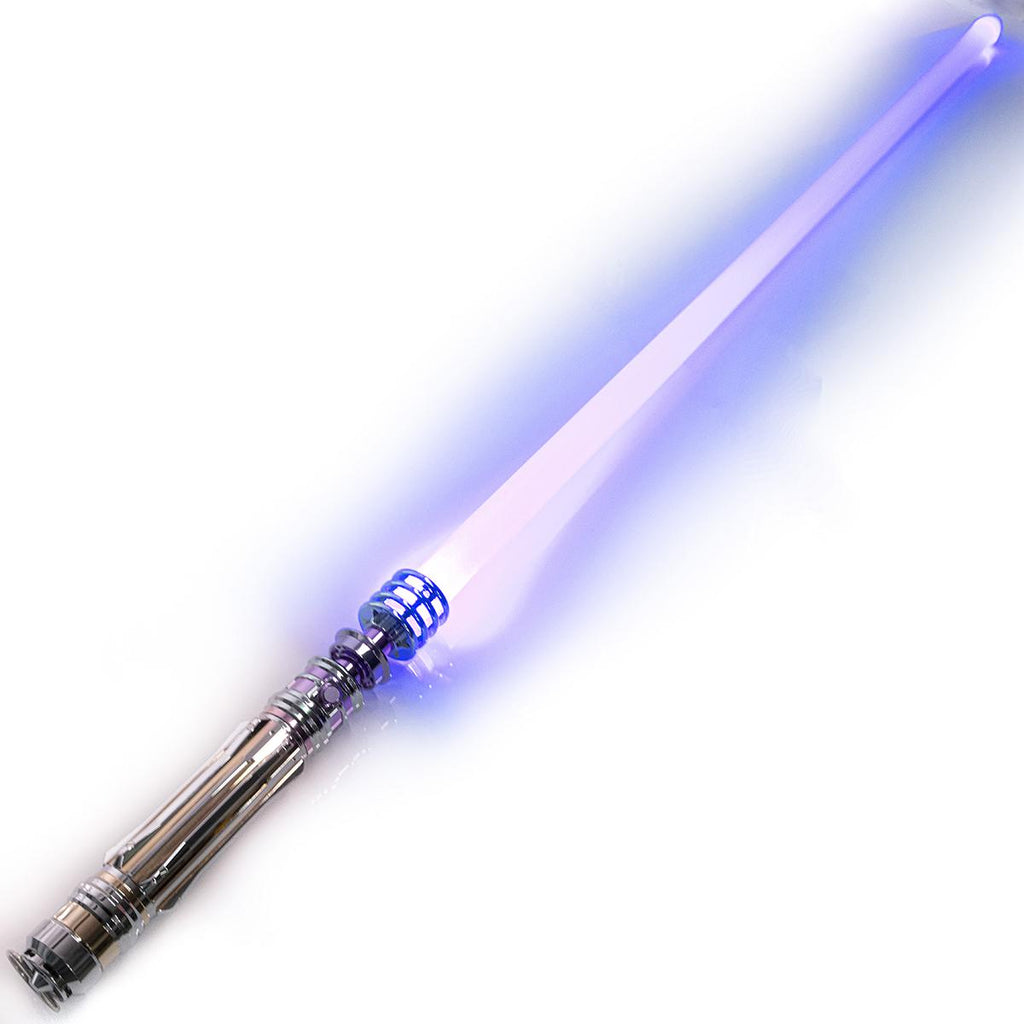 ZiaSabers LO Princess NeoPixel Lightsaber with Xenopixel 2.0 Soundboard - Silver Metal Hilt Star Wars Princess Leia Organa Light Saber Sword - Strip LED with 12 Preset Colors and Smooth Swing Sounds