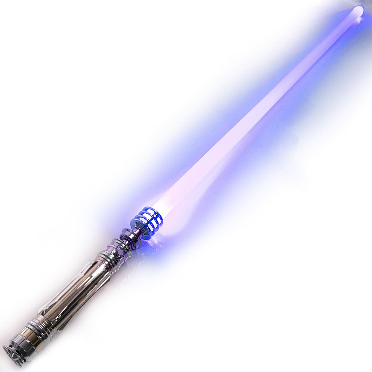 ZiaSabers LO Princess NeoPixel Lightsaber with Xenopixel 2.0 Soundboard - Silver Metal Hilt Star Wars Princess Leia Organa Light Saber Sword - Strip LED with 12 Preset Colors and Smooth Swing Sounds