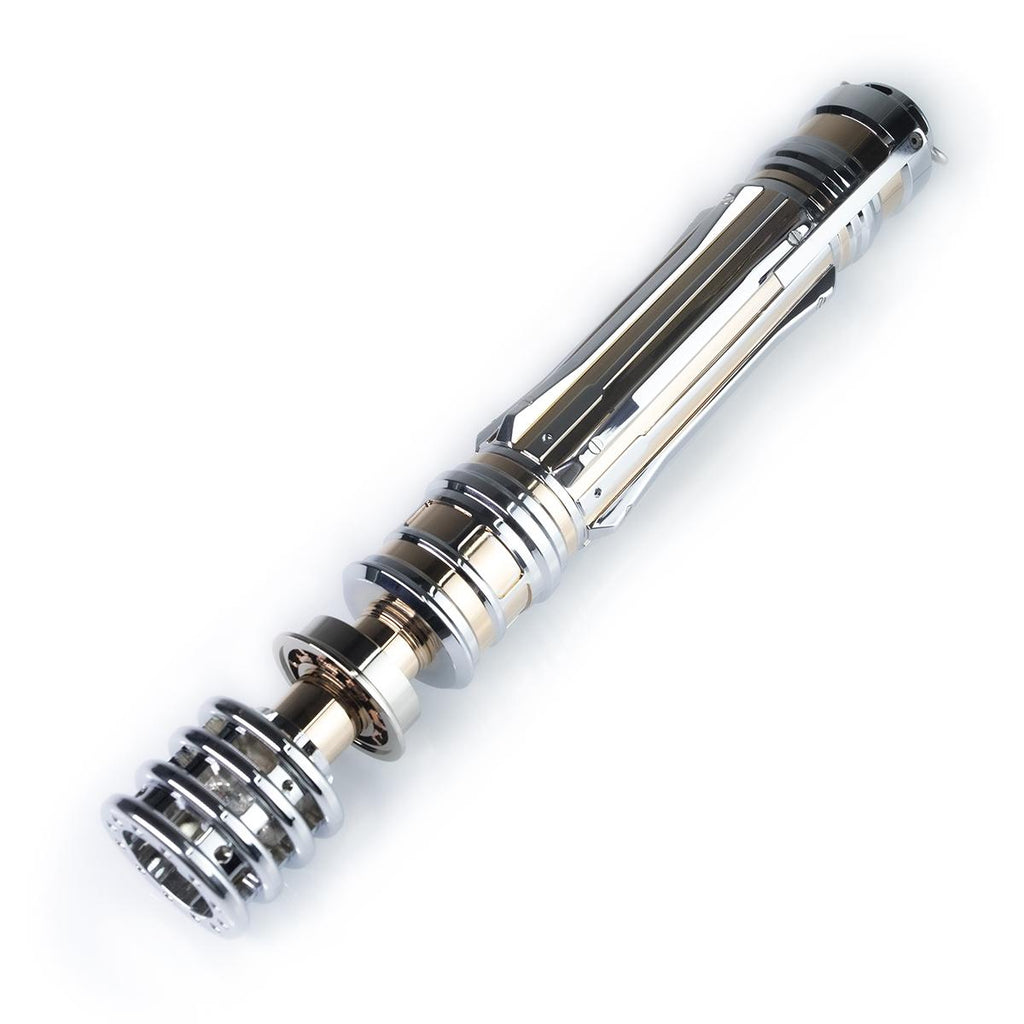 ZiaSabers LO Princess NeoPixel Lightsaber with Xenopixel 2.0 Soundboard - Silver Metal Hilt Star Wars Princess Leia Organa Light Saber Sword - Strip LED with 12 Preset Colors and Smooth Swing Sounds