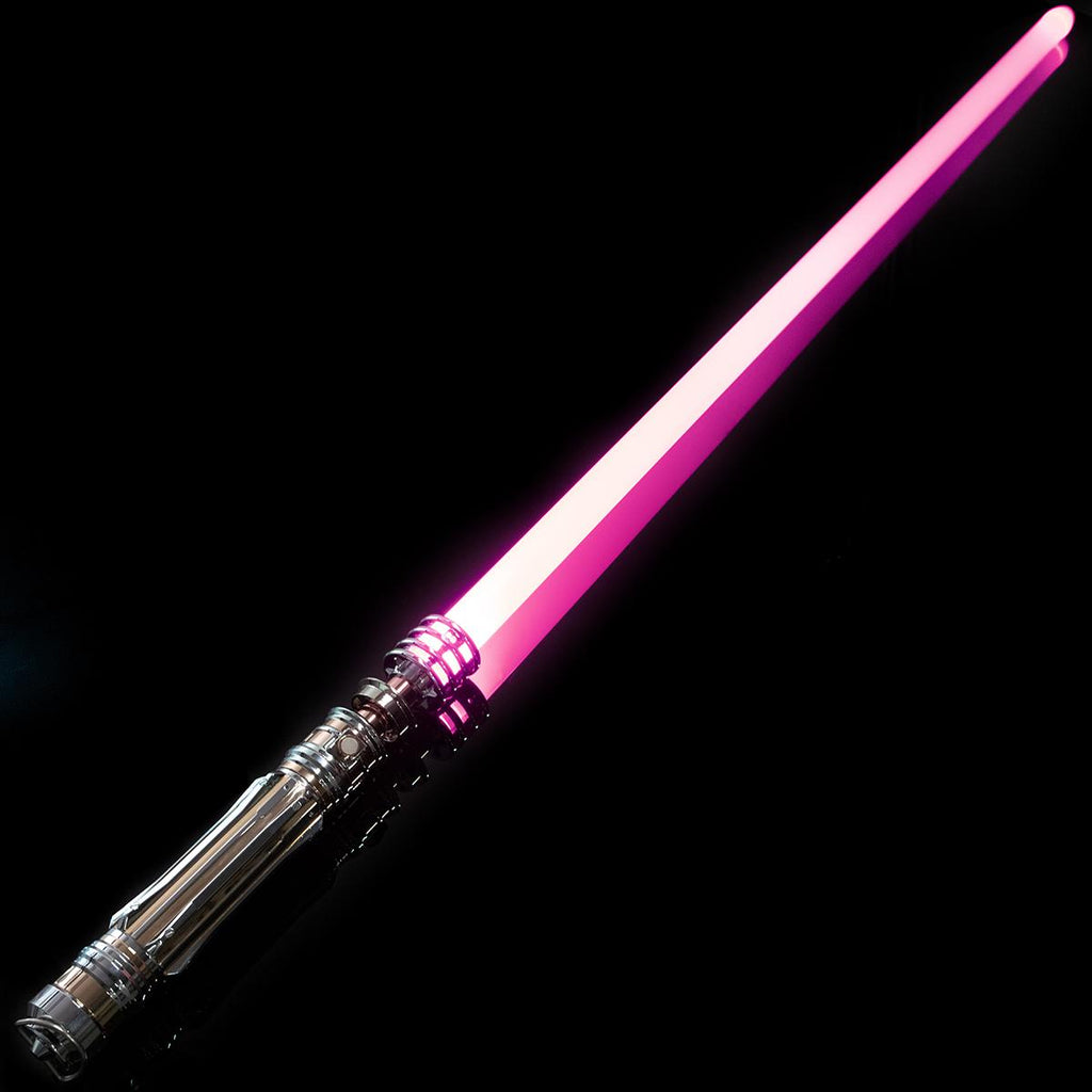 ZiaSabers LO Princess NeoPixel Lightsaber with Xenopixel 2.0 Soundboard - Silver Metal Hilt Star Wars Princess Leia Organa Light Saber Sword - Strip LED with 12 Preset Colors and Smooth Swing Sounds