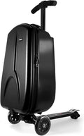 Scooter Luggage for Kids/Adult, 50L Ride On Scooter Suitcase Foldable Aluminum Trolley Case Travel Luggage for Business and School Boys and Girls-Black