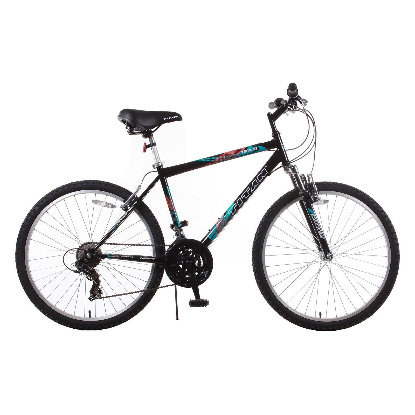 Trail 21-Speed Suspension Men's Mountain Bike, Black