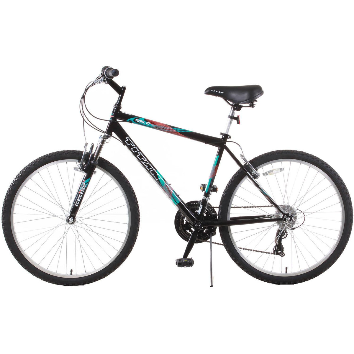 Trail 21-Speed Suspension Men's Mountain Bike, Black