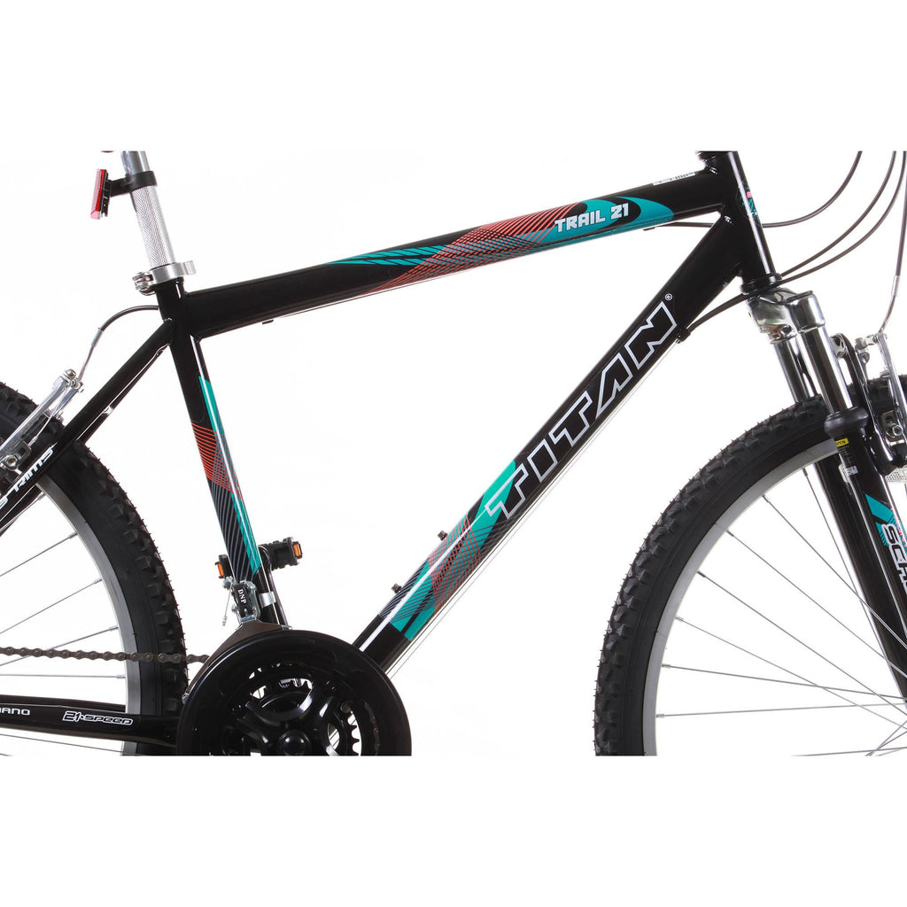 Trail 21-Speed Suspension Men's Mountain Bike, Black