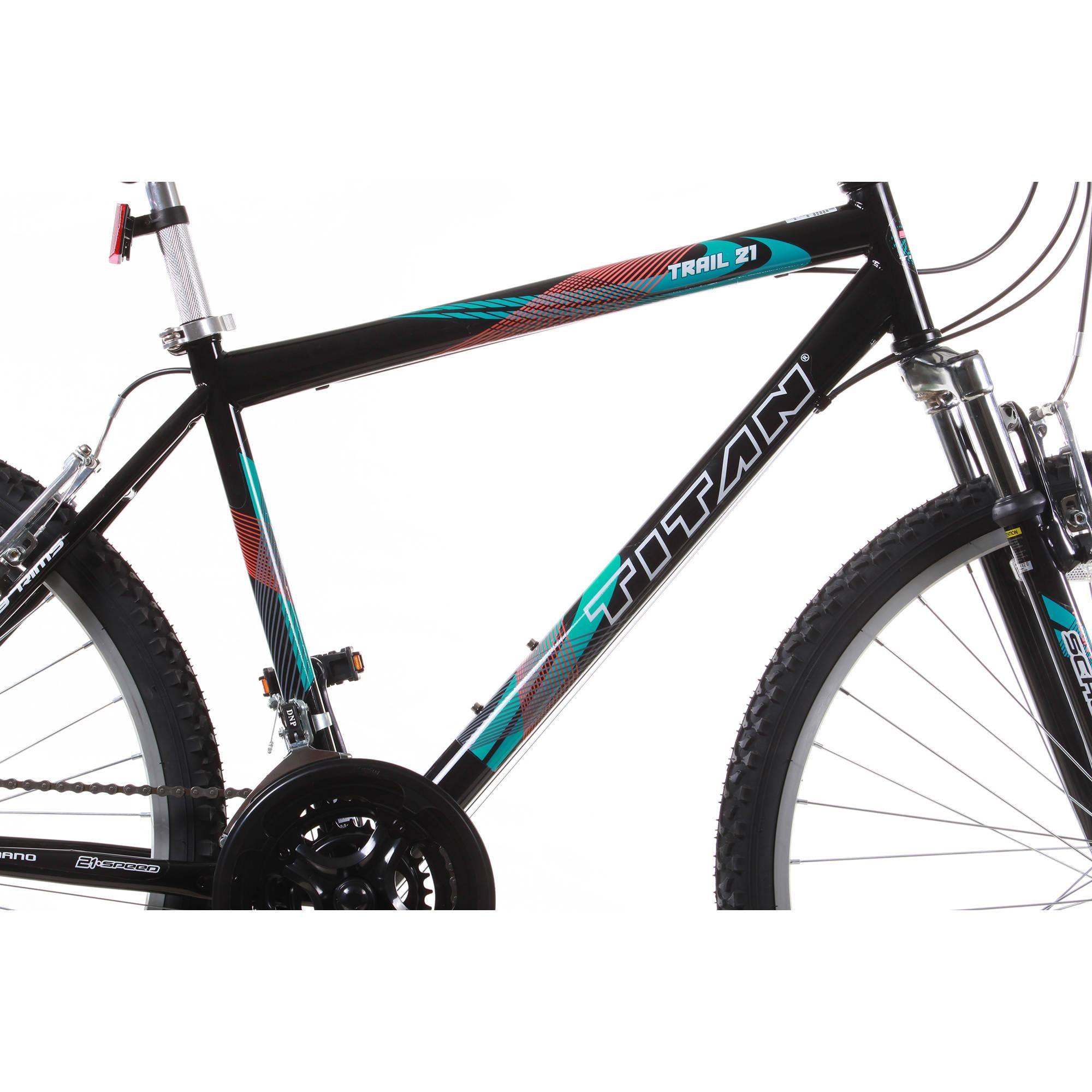 Trail 21-Speed Suspension Men's Mountain Bike, Black