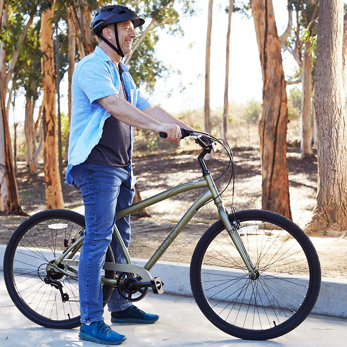 Huffy 27.5" Parkside SE Men's Comfort Bike Frame, Sage