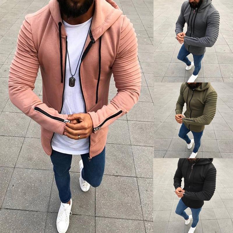 New Men's Zipper Long Sleeve Hoodies