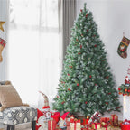 Easyfashion Clear Prelit Incandescent Green Spruce Christmas Tree, 7.5'
