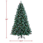 Easyfashion Clear Prelit Incandescent Green Spruce Christmas Tree, 7.5'