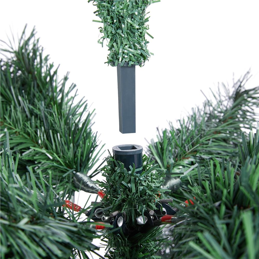 7.5ft Pre-lit Snow Frosted Artificial Christmas Tree with Red Berries and Incandescent Warm White Lights &amp; 1365 Branch Tips