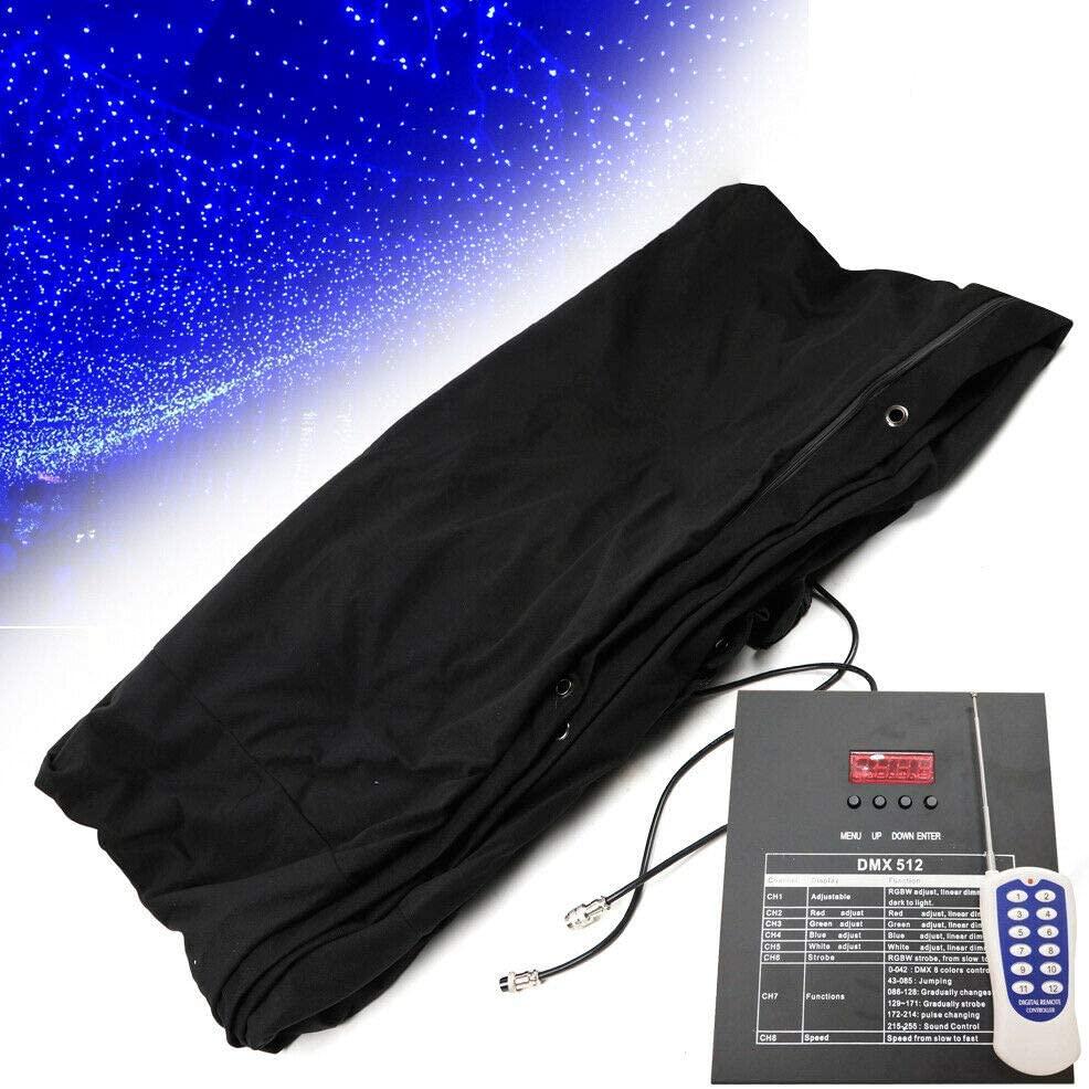 LED StaStar Backdrop, 8CH Wedding Party Curtain Blue &amp; White LED Window Curtain String Light Wall Decorations with Remote Velvet for StaWedding Party Festival Christmas Decoration (6x3M)