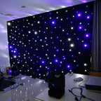 LED StaStar Backdrop, 8CH Wedding Party Curtain Blue &amp; White LED Window Curtain String Light Wall Decorations with Remote Velvet for StaWedding Party Festival Christmas Decoration (6x3M)