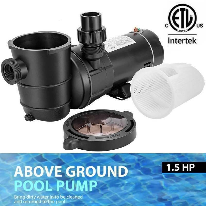 1.5 hp 8350 gph above ground swimming pool pump w/ strainer basket etl certified