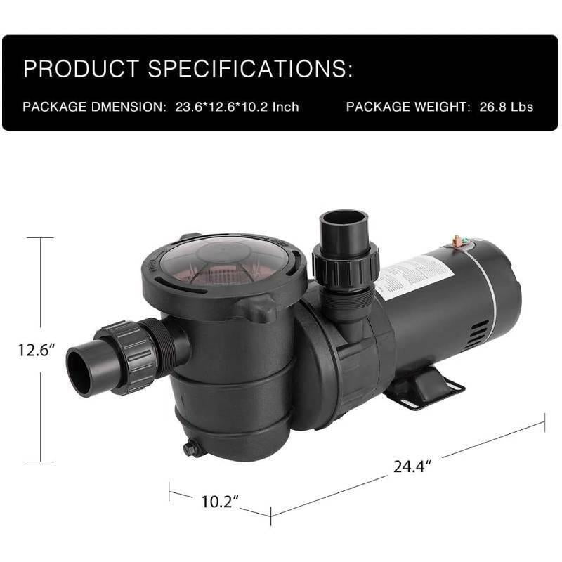 1.5 hp 8350 gph above ground swimming pool pump w/ strainer basket etl certified