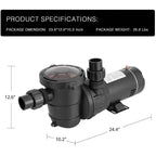 1.5 hp 8350 gph above ground swimming pool pump w/ strainer basket etl certified