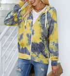 Fashion-Loose Tie-dye Hoodie Cardigan