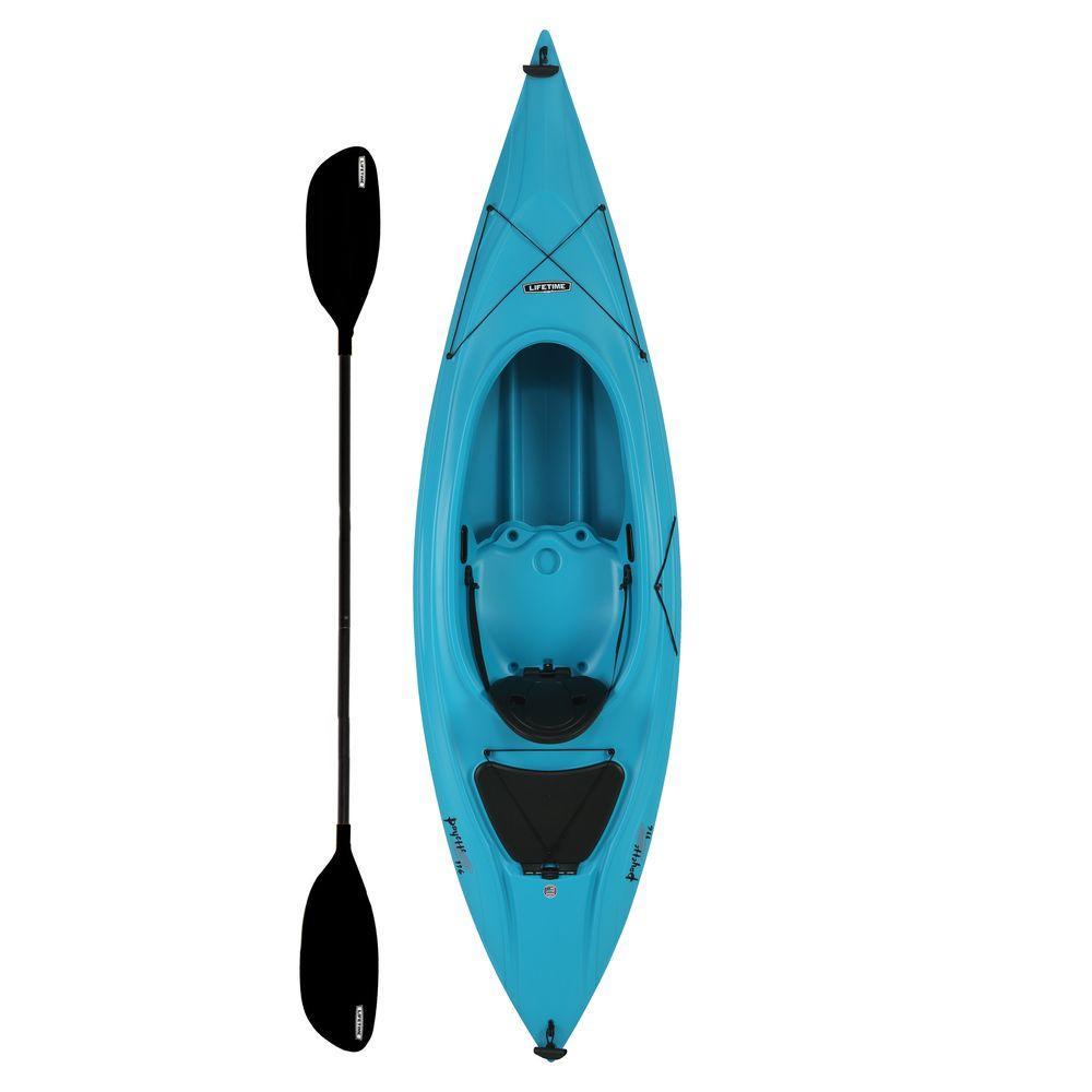 Payette 9.6 ft. Kayak in Glacier Blue with Paddle and Seat Back