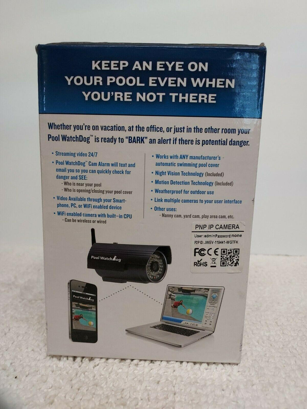 pool watchdog swimming pool safety cam - nannycam wireless live stream to phone!