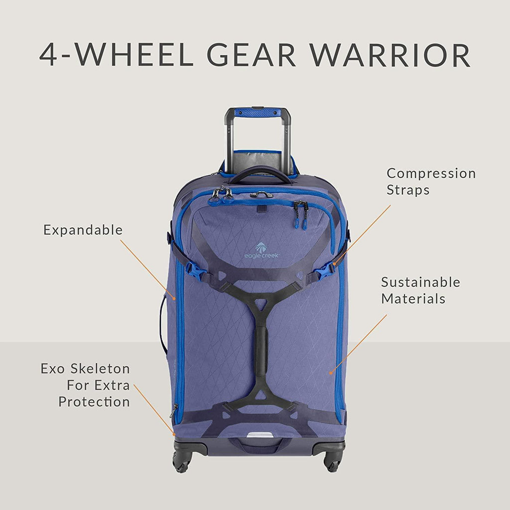 Gear Warrior International Carry Luggage Softside 4-Wheel Rolling Suitcase, Arctic Blue, 21 Inch