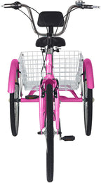 ABORON Adults Tricycle 7 Speed Cruiser Trike,20/24/26Inch 3 Wheels Bike, with LarBasket for Shopping Picnic Outdoor Sports Men Women
