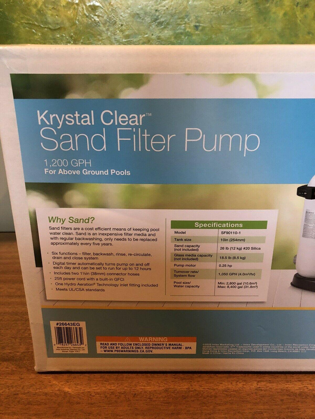 new intex 1200 gph sand filter pump for above ground pools with automatic timer!